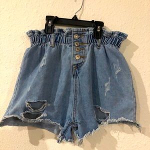 ripped denim shorts
